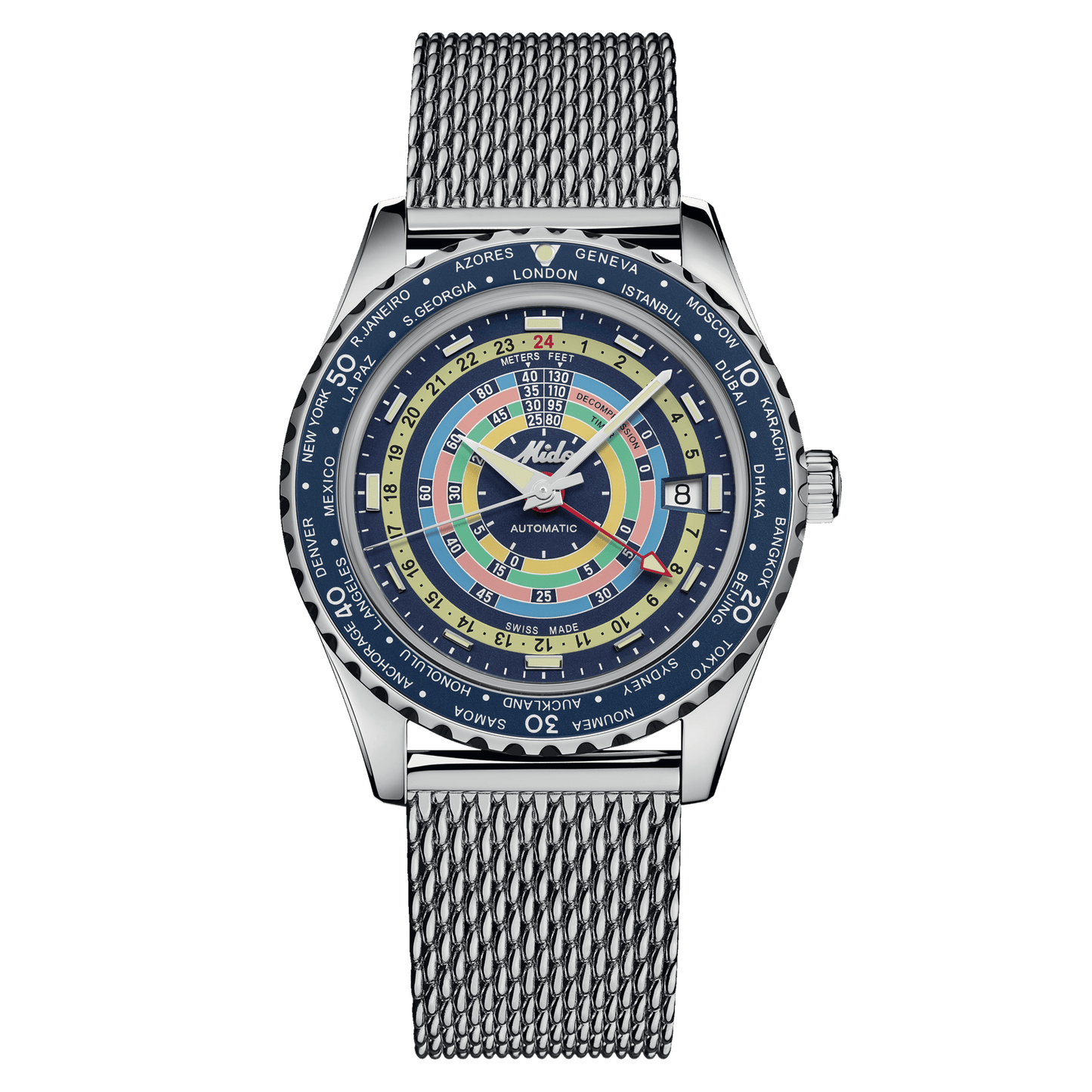 MIDO OCEAN STAR DECOMPRESSION WORLDTIMER M026.829.17.041.00 SPECIAL EDITION (1 EXTRA STRAP)